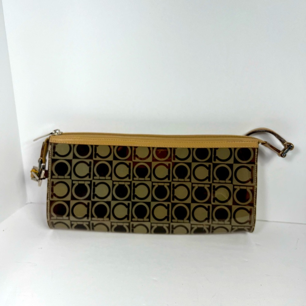 SALVATORE FERRAGAMO Gancini Handbag. Also called East-West bag.